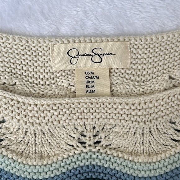 Women’s Granny Knit Crochet Flutter Sleeve Coastal Grandma Preppy Breathable Top - Picture 9 of 9